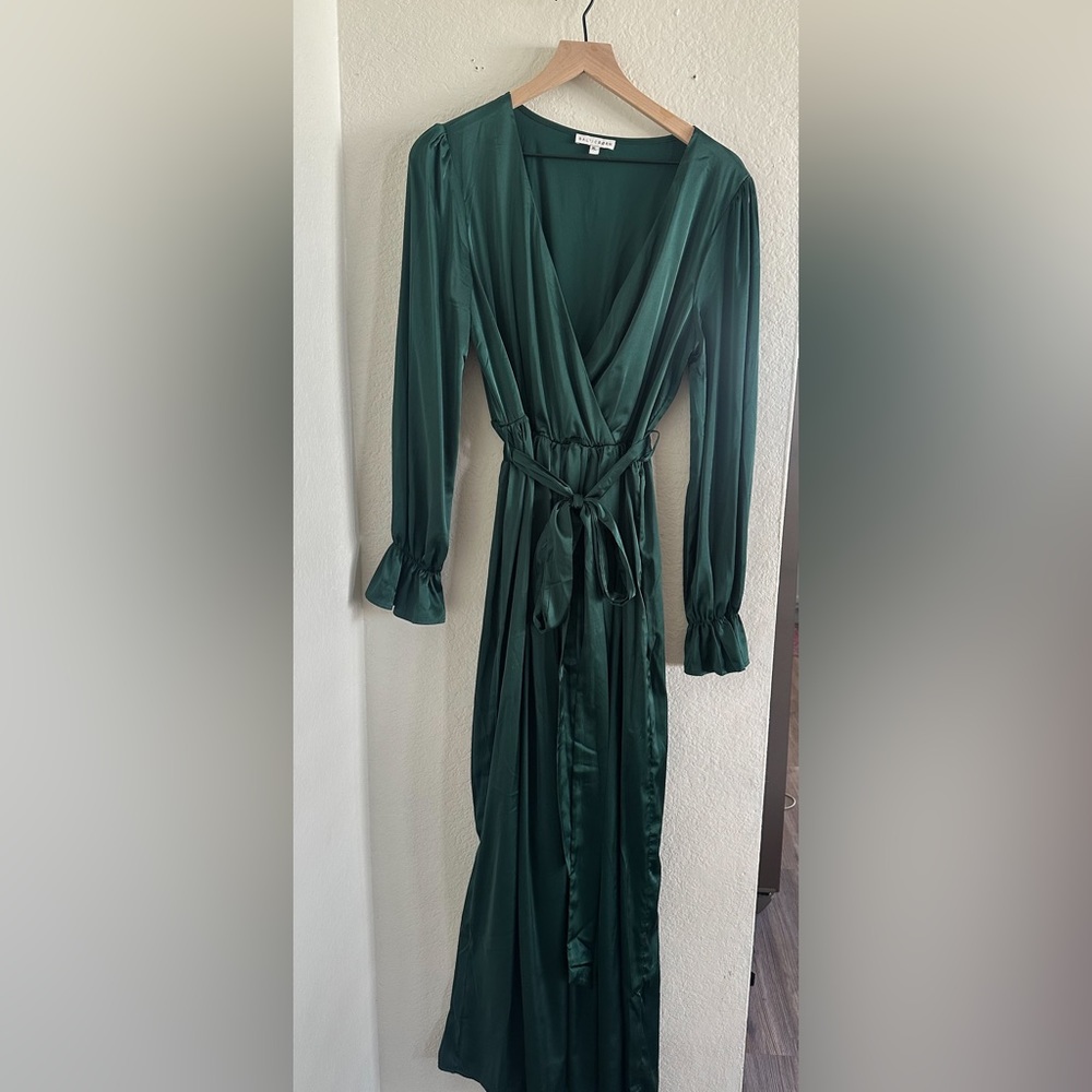 Baltic Born Satin Green Maci Dress